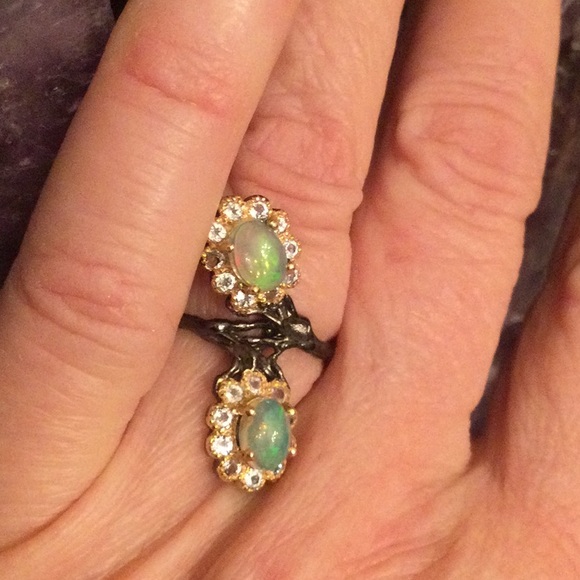 Exquisite Genuine Fiery Opal Ring - Picture 7 of 12